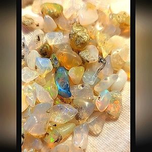 50pcs. Natural Ethiopian Fire Opal Polished Rough Stones Loose Gemstones Bundle